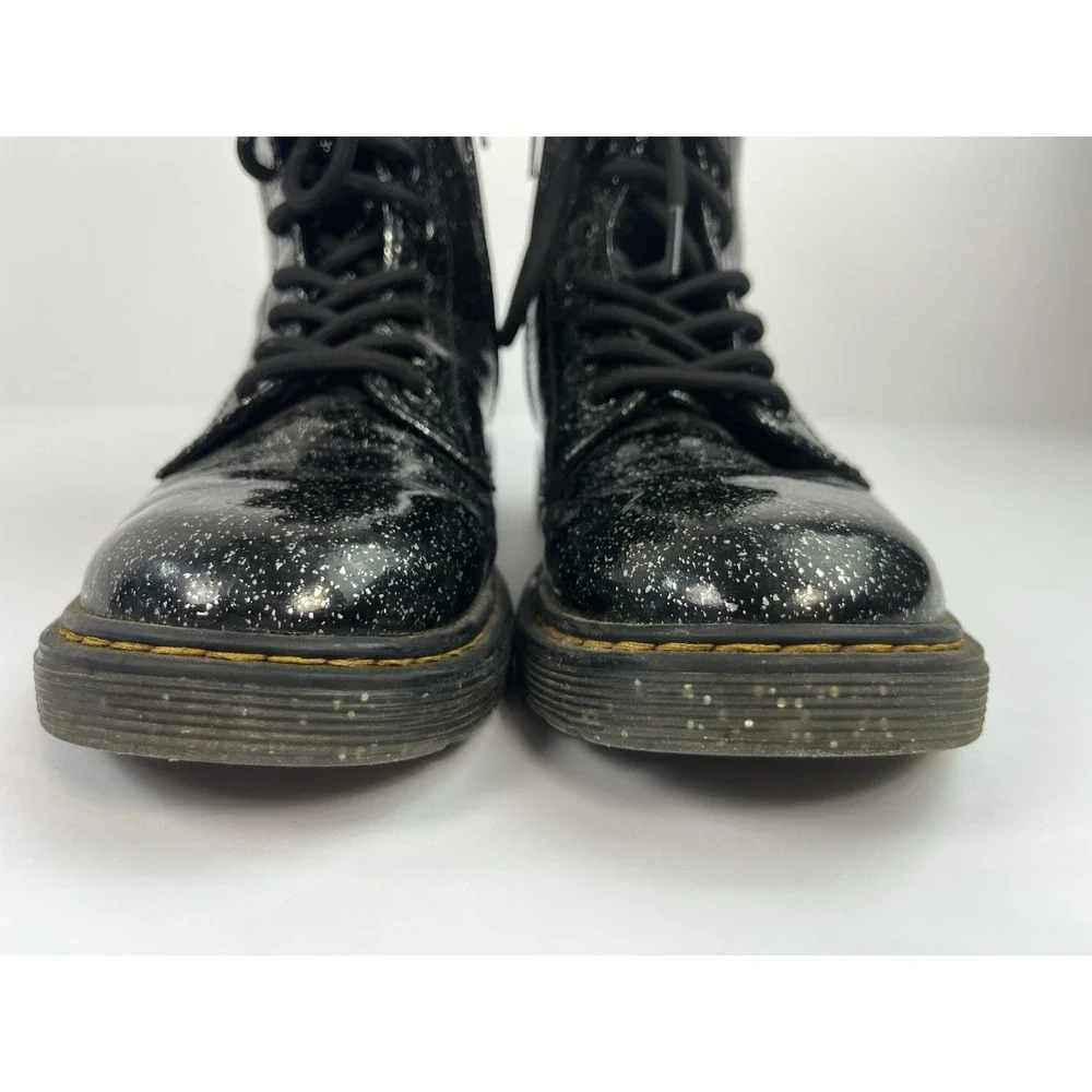 Dr Martens Black Cosmic Glitter Boots 1460J Youth Size 3